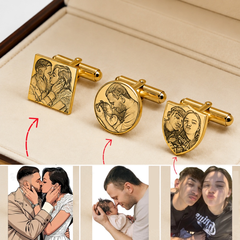 Men'S Grooming Pictures - Abotoaduras Personalizadas com Foto Gravada para