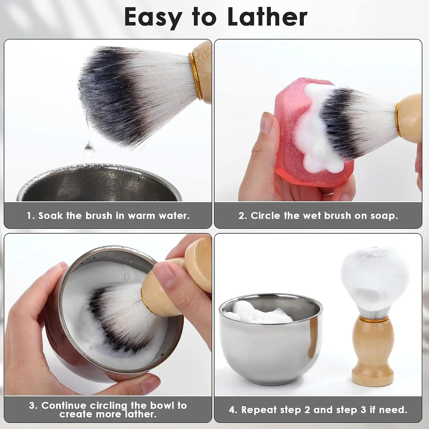 Aço inoxidável masculino barbe - Shaving Bowl Soap avaliação e preço